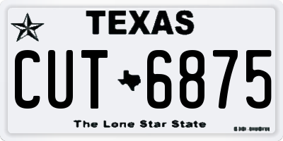 TX license plate CUT6875