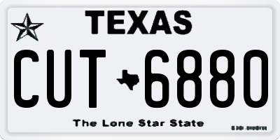 TX license plate CUT6880