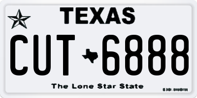 TX license plate CUT6888