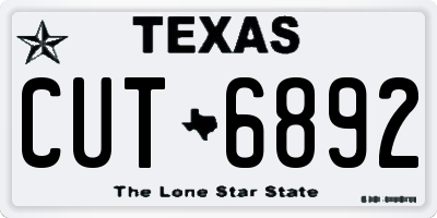 TX license plate CUT6892