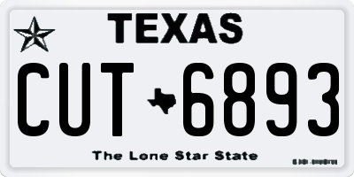 TX license plate CUT6893