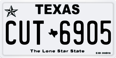 TX license plate CUT6905