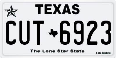 TX license plate CUT6923