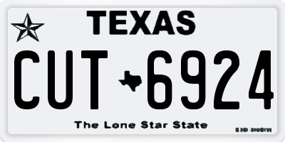 TX license plate CUT6924