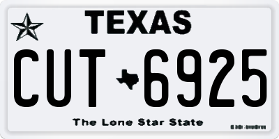 TX license plate CUT6925
