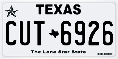 TX license plate CUT6926