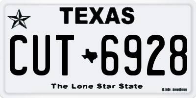 TX license plate CUT6928
