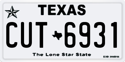 TX license plate CUT6931