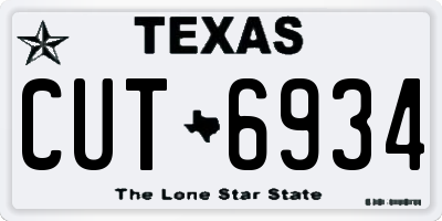 TX license plate CUT6934