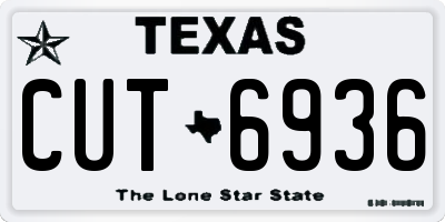 TX license plate CUT6936