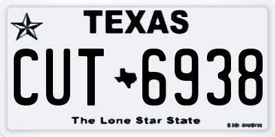 TX license plate CUT6938
