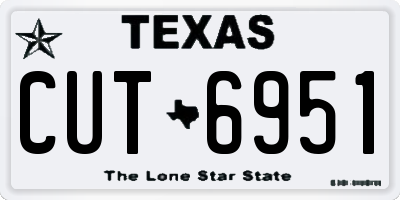 TX license plate CUT6951
