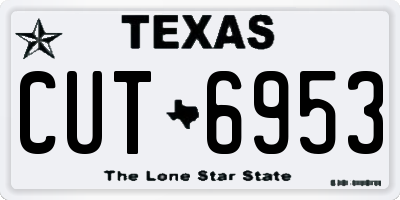 TX license plate CUT6953