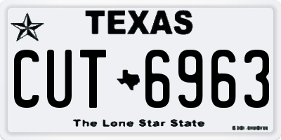 TX license plate CUT6963