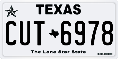 TX license plate CUT6978