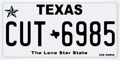 TX license plate CUT6985