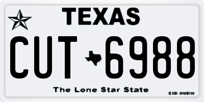 TX license plate CUT6988