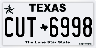 TX license plate CUT6998