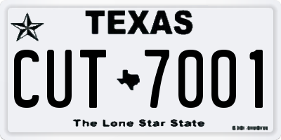 TX license plate CUT7001
