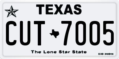 TX license plate CUT7005