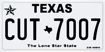 TX license plate CUT7007