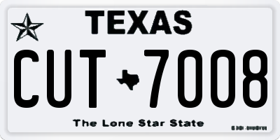 TX license plate CUT7008