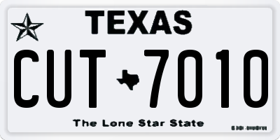 TX license plate CUT7010