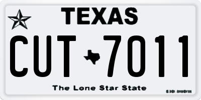 TX license plate CUT7011