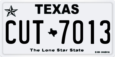 TX license plate CUT7013
