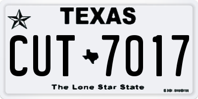 TX license plate CUT7017