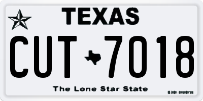 TX license plate CUT7018