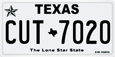 TX license plate CUT7020