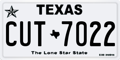 TX license plate CUT7022
