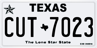 TX license plate CUT7023