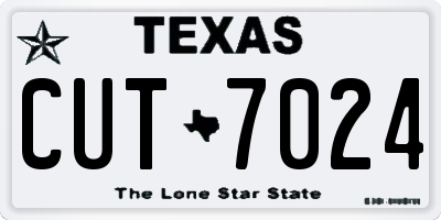 TX license plate CUT7024