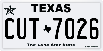 TX license plate CUT7026