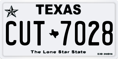 TX license plate CUT7028