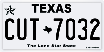 TX license plate CUT7032