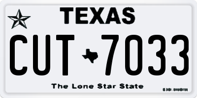 TX license plate CUT7033