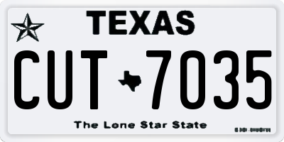 TX license plate CUT7035
