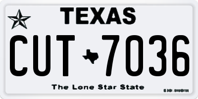 TX license plate CUT7036