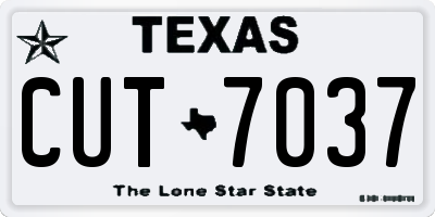 TX license plate CUT7037