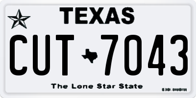 TX license plate CUT7043