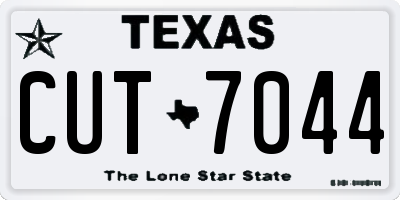 TX license plate CUT7044