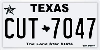 TX license plate CUT7047