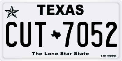 TX license plate CUT7052
