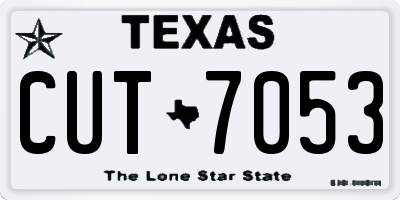 TX license plate CUT7053