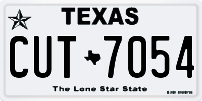 TX license plate CUT7054