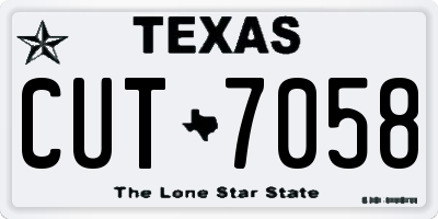 TX license plate CUT7058