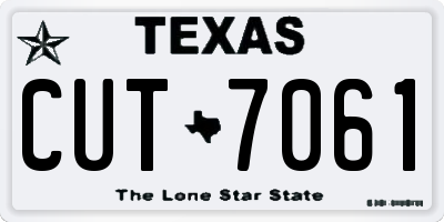 TX license plate CUT7061